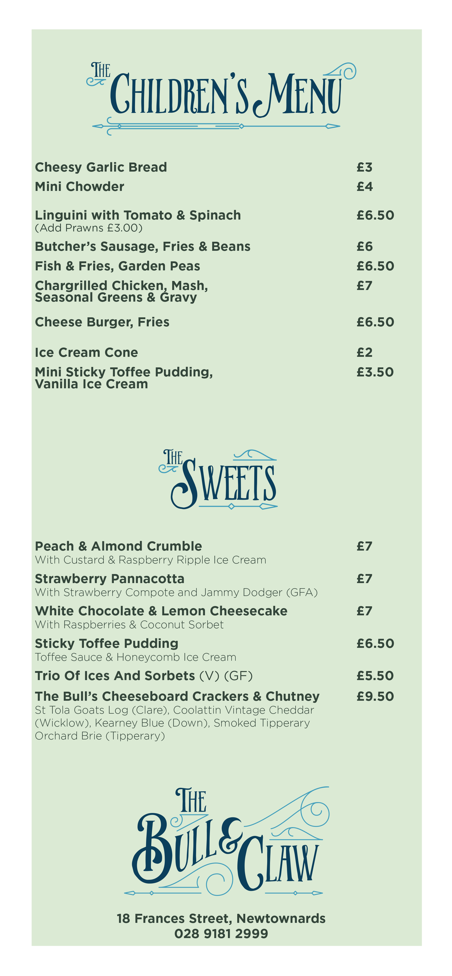 The Bull & Claw Restaurant in Newtownards, Northern Ireland