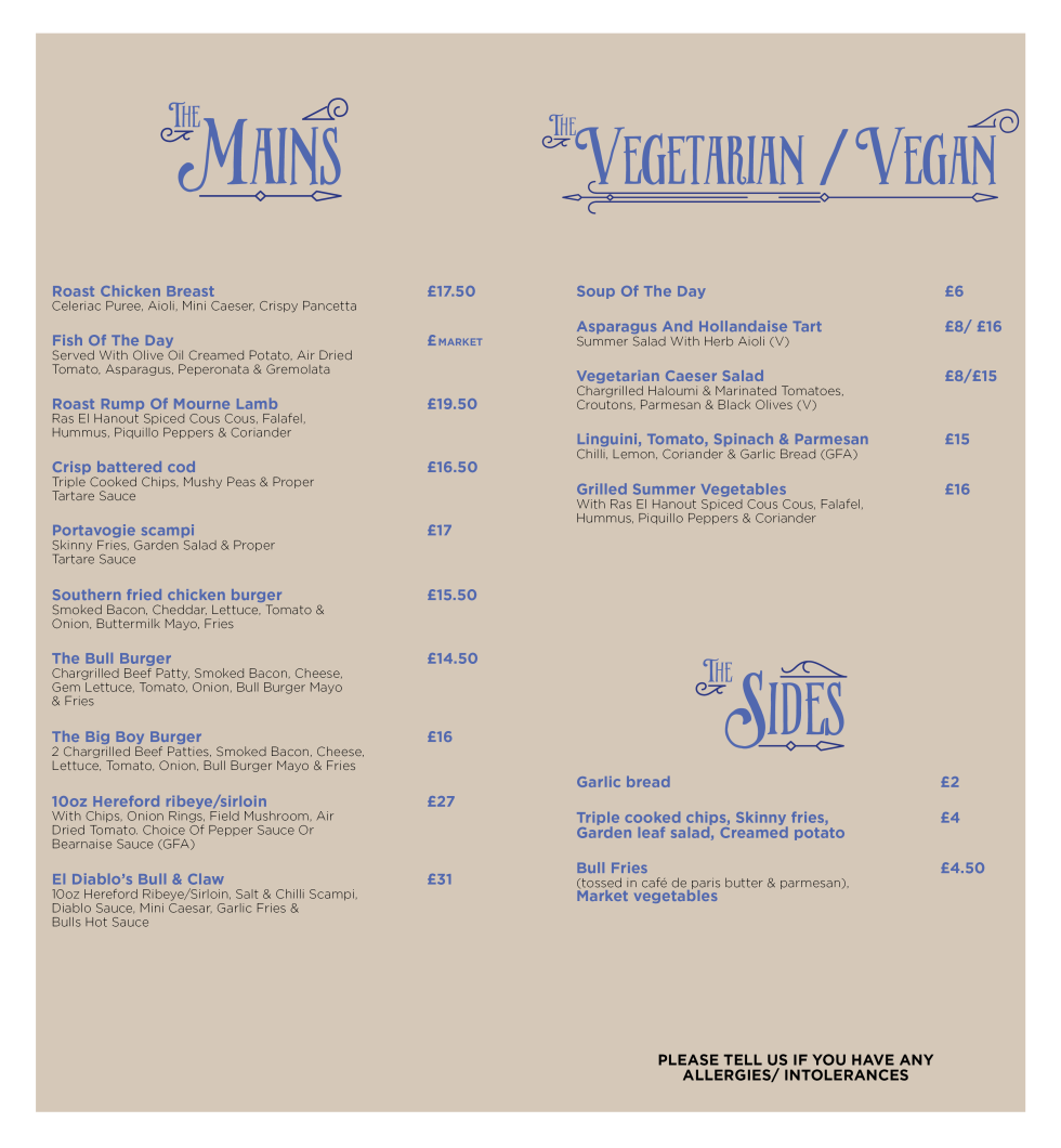 The Bull & Claw Restaurant in Portaferry, Northern Ireland